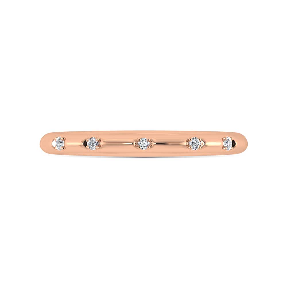 14K Rose Gold Lab Grown Diamond 1/20 Ct.Tw. Stack Band