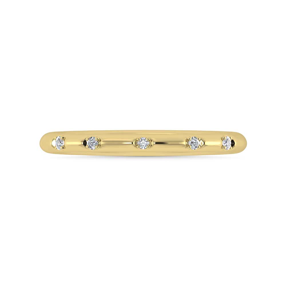 14K Yellow Gold Lab Grown Diamond 1/20 Ct.Tw. Stack Band