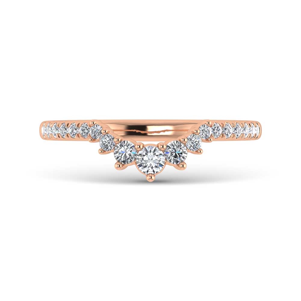 14K Rose Gold Lab Grown Diamond 1/4 Ct.Tw. Chevron Band