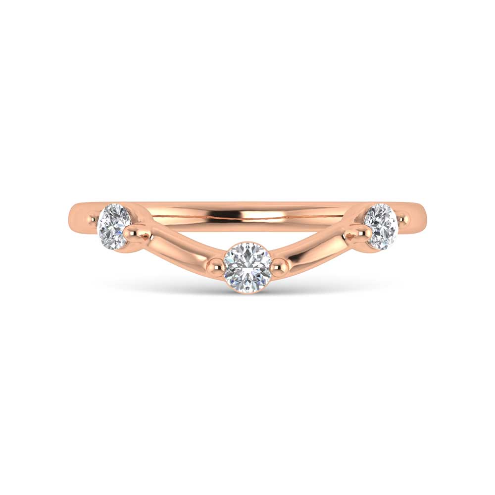 14K Rose Gold Lab Grown Diamond 1/5 Ct.Tw. Chevron Band