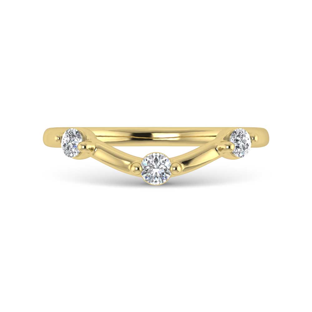 14K Yellow Gold Lab Grown Diamond 1/5 Ct.Tw. Chevron Band