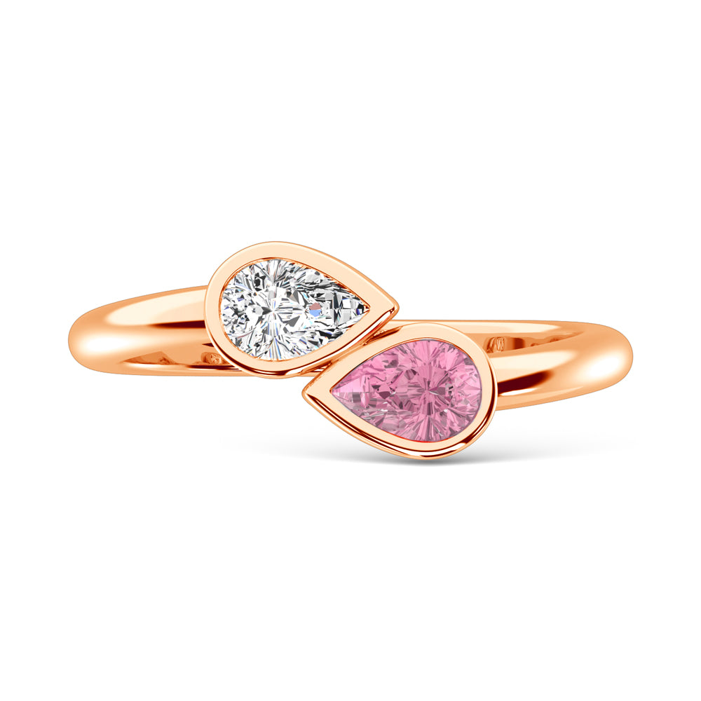 14K Rose Gold Lab Grown Pink Diamond 1/4 Ct.Tw. Pear Shape Ring