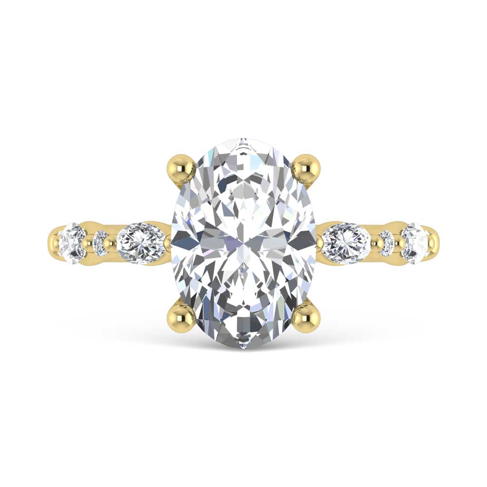 14K Yellow Gold Lab Grown Diamond 3 3/8 Ct.Tw. Engagement Ring