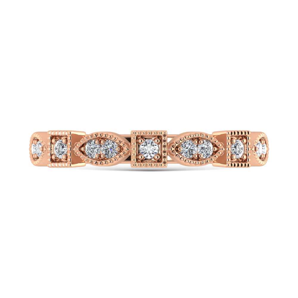 14K Rose Gold Lab Grown Diamond 1/6 Ct.Tw. Stack Band