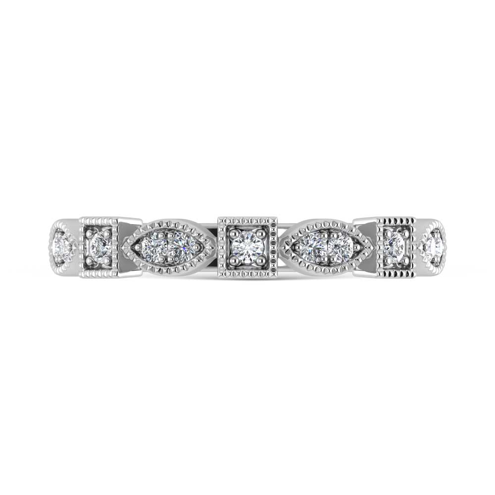 14K White Gold Lab Grown Diamond 1/6 Ct.Tw. Stack Band