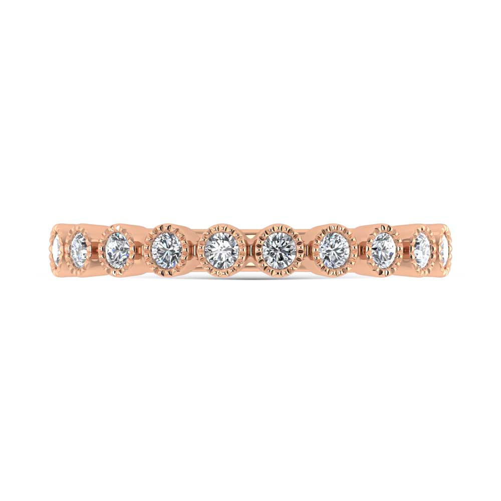 14K Rose Gold Lab Grown Diamond 1/6 Ct.Tw. Stack Band