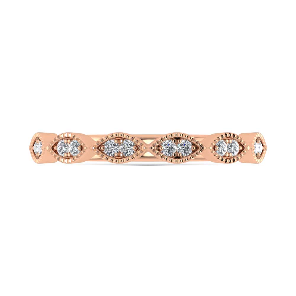 14K Rose Gold Lab Grown Diamond 1/6 Ct.Tw. Stack Band