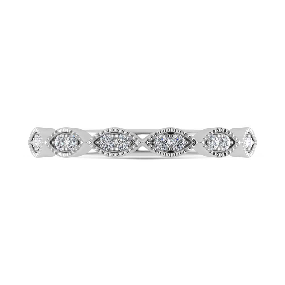 14K White Gold Lab Grown Diamond 1/6 Ct.Tw. Stack Band