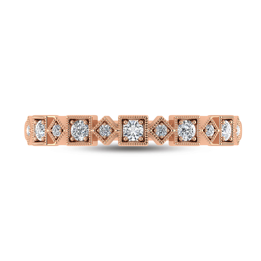 14K Rose Gold Lab Grown Diamond 1/8 Ct.Tw. Stackable Band