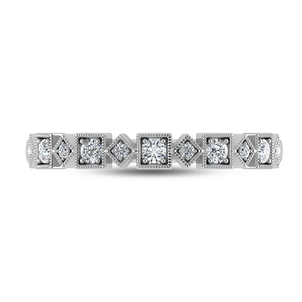 14K White Gold Lab Grown Diamond 1/8 Ct.Tw. Stackable Band