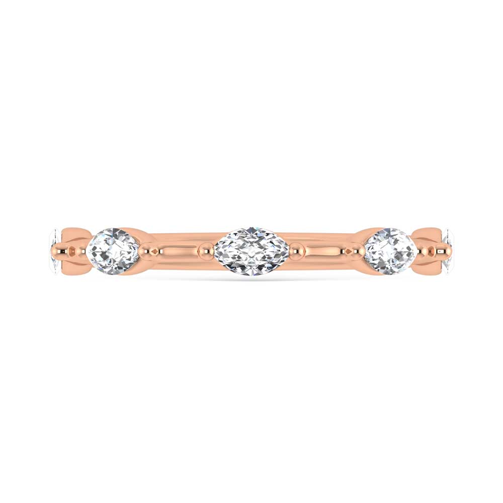 14K Rose Gold Lab Grown Diamond 1/3 Ct.Tw. Marquise Shape Stackable Band