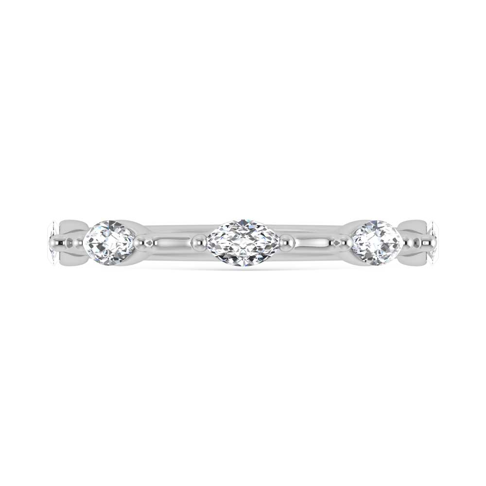 14K White Gold Lab Grown Diamond 1/3 Ct.Tw. Marquise Shape Stackable Band