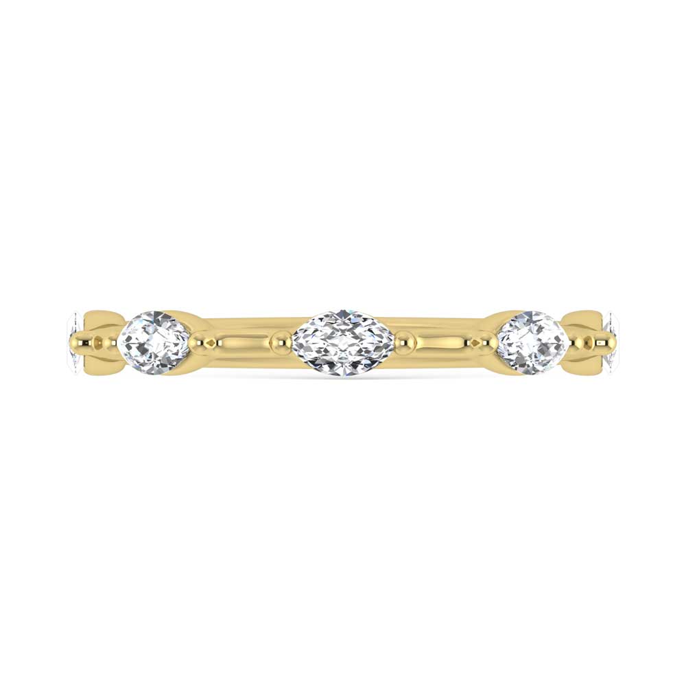 14K Yellow Gold Lab Grown Diamond 1/3 Ct.Tw. Marquise Shape Stackable Band