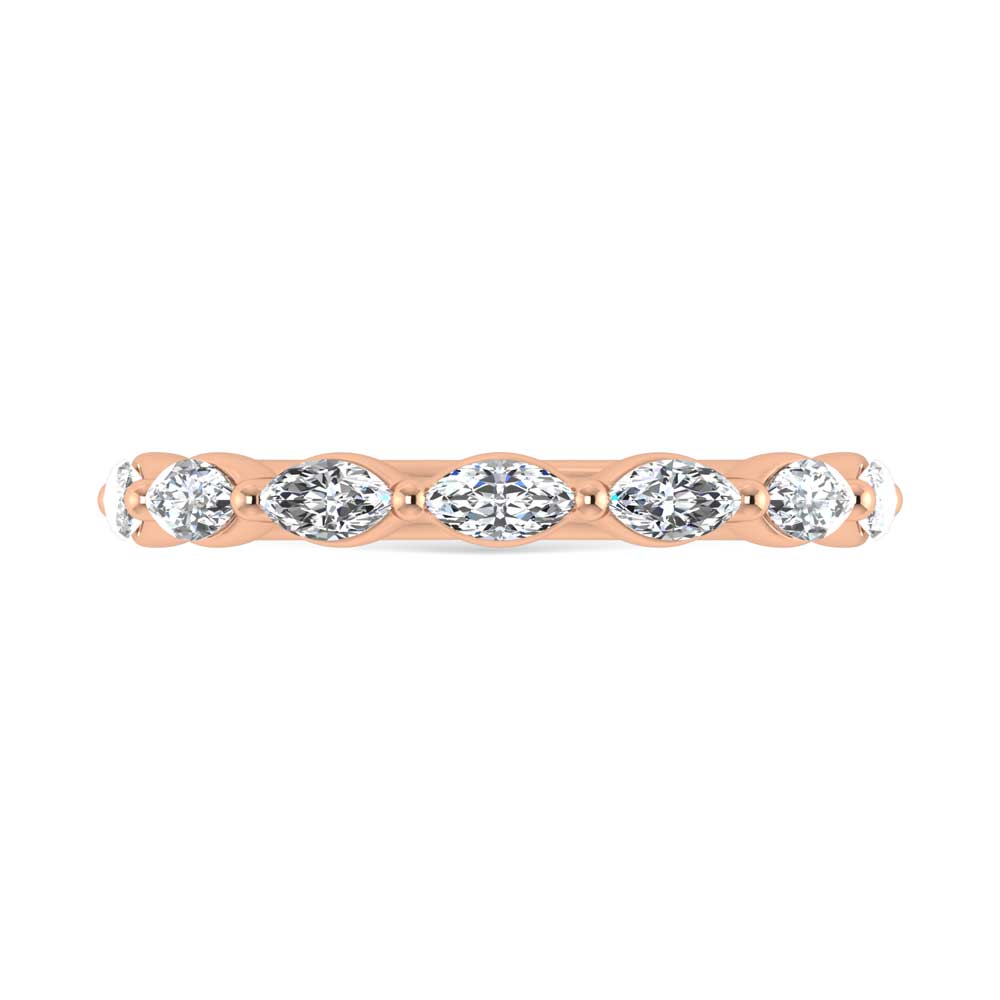 14K Rose Gold Lab Grown Diamond 1/2 Ct.Tw. Marquise Shape Stackable Band