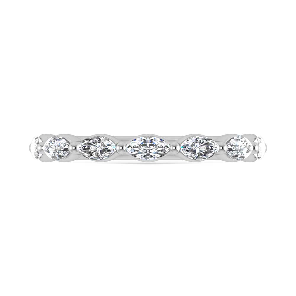 14K White Gold Lab Grown Diamond 1/2 Ct.Tw. Marquise Shape Stackable Band