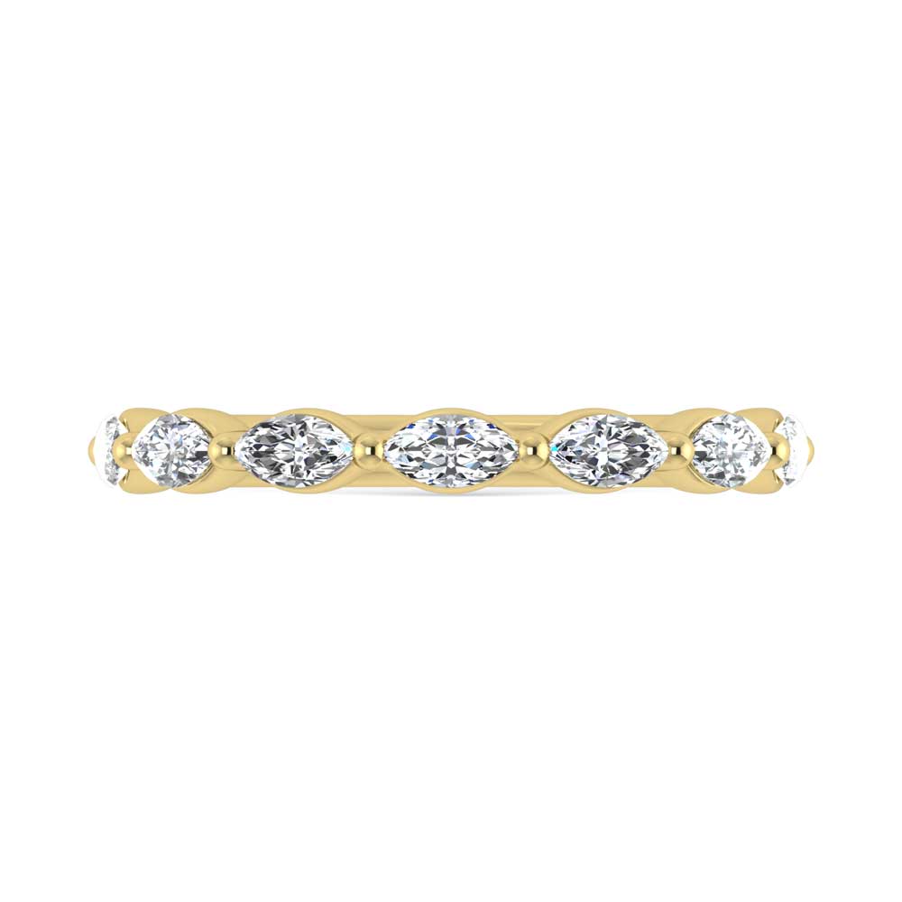 14K Yellow Gold Lab Grown Diamond 1/2 Ct.Tw. Marquise Shape Stackable Band