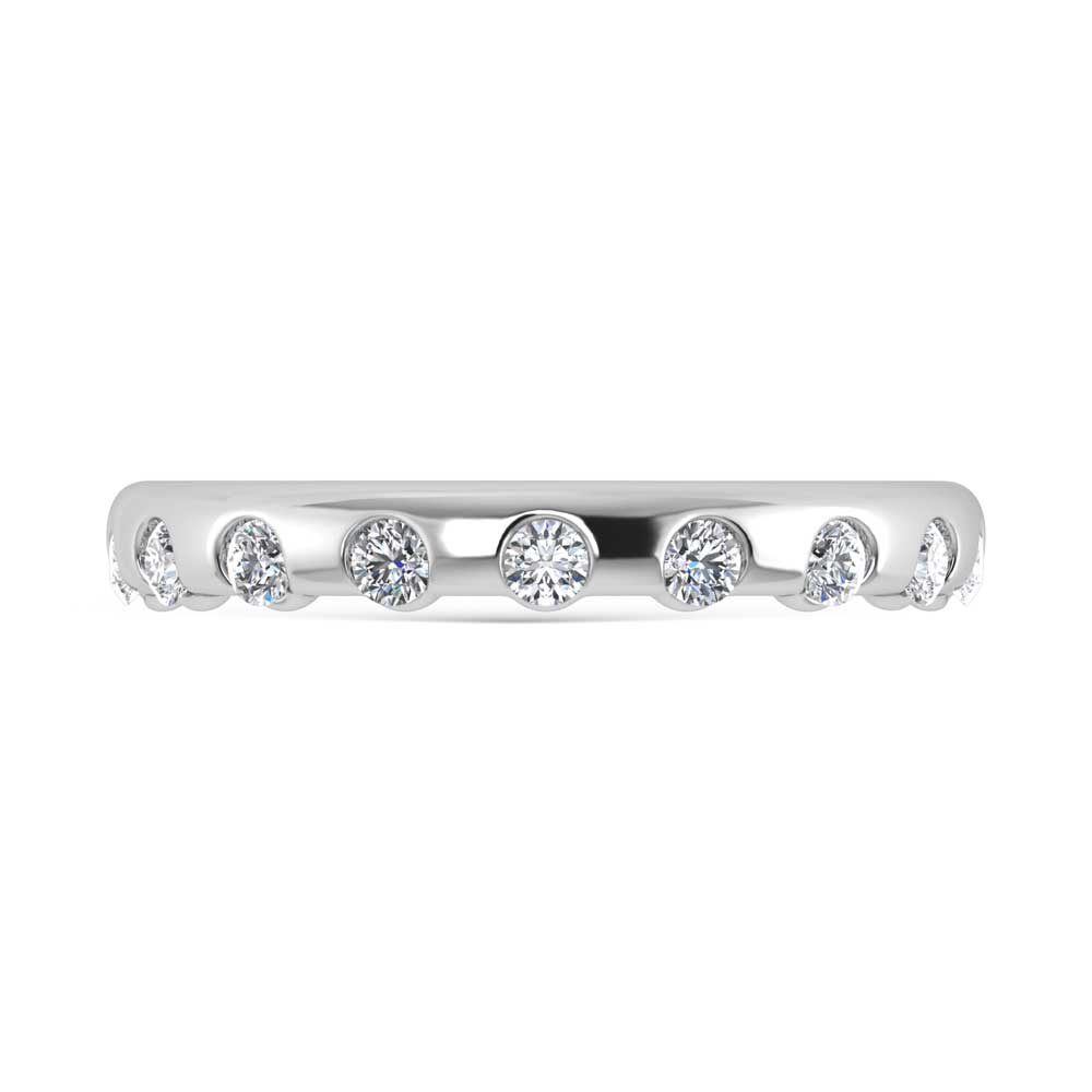 14K White Gold Lab Grown Diamond 1/3 Ct.Tw. Bezel Set Stackable Band