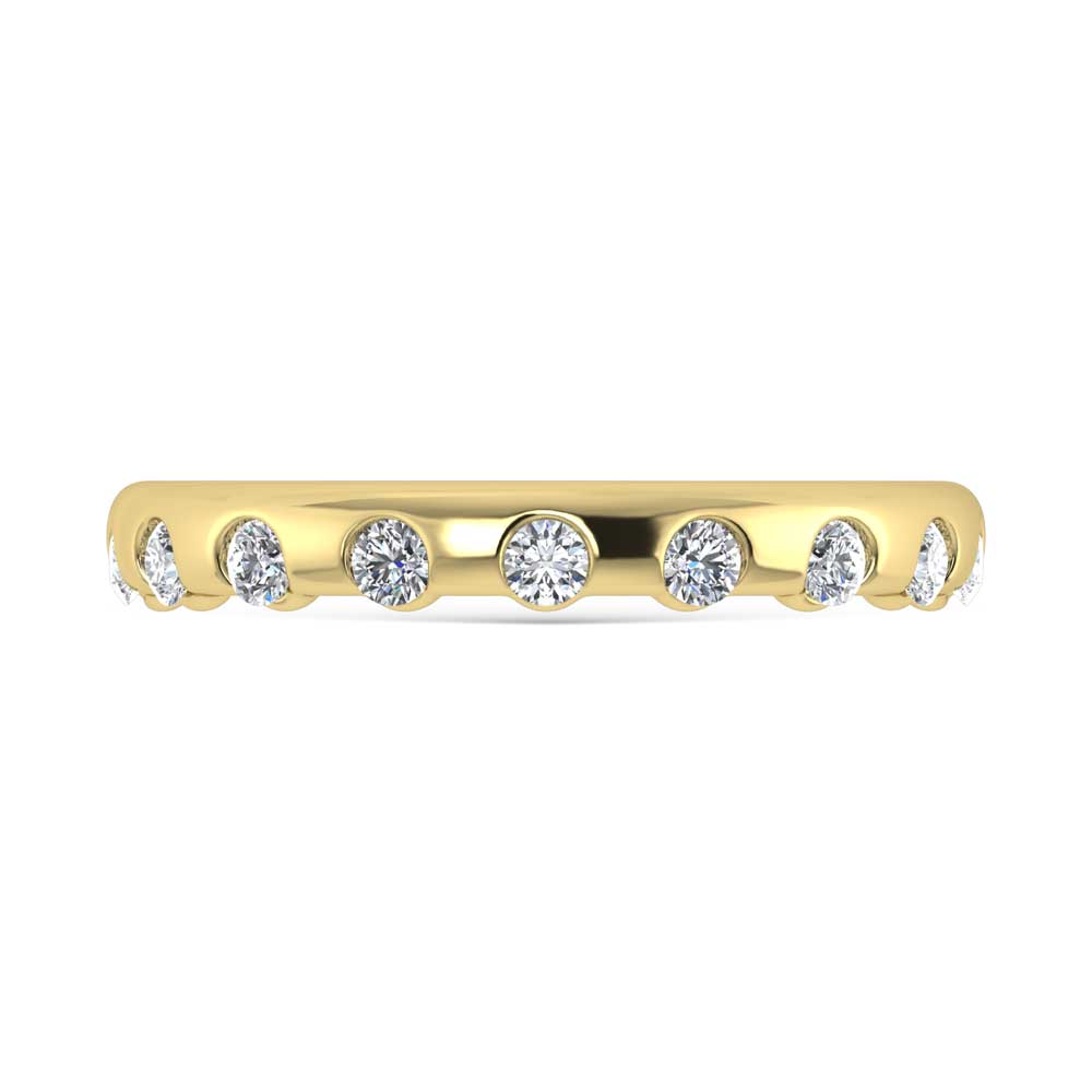 14K Yellow Gold Lab Grown Diamond 1/3 Ct.Tw.  Bezel Set Stackable Band