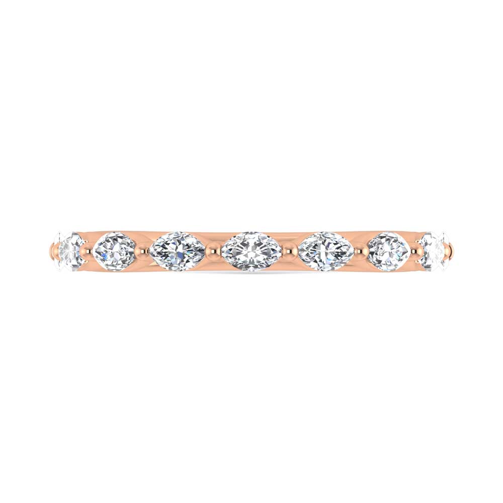 14K Rose Gold Lab Grown Diamond 1/3 Ct.Tw. Marquise Shape Stackable Band