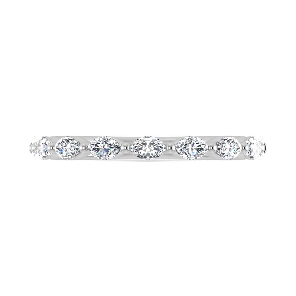 14K White Gold Lab Grown Diamond 1/3 Ct.Tw. Marquise Shape Stackable Band