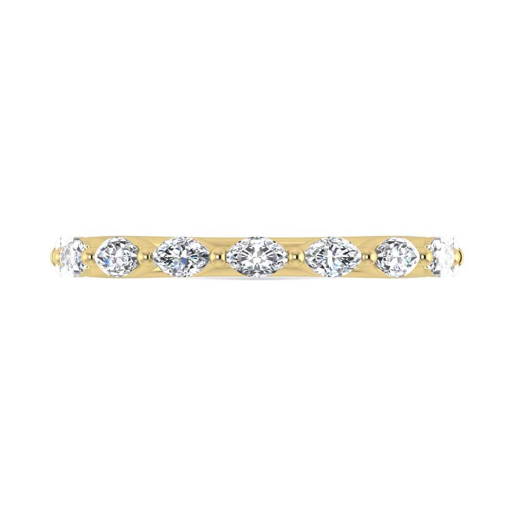 14K Yellow Gold Lab Grown Diamond 1/3 Ct.Tw. Marquise Shape Stackable Band