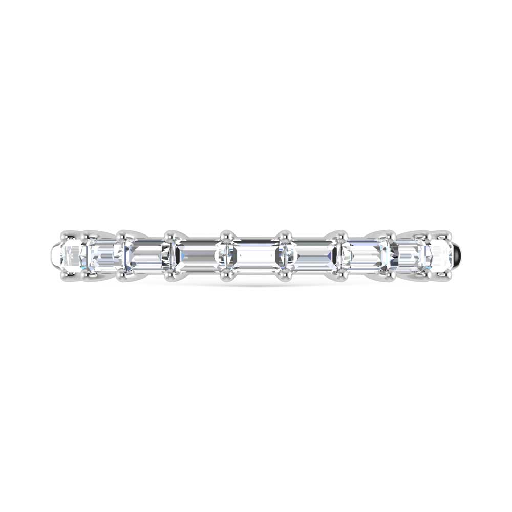 14K White Gold Lab Grown Diamond 1/3 Ct.Tw. Shared Prong Set Straight Baguette Stackable Band