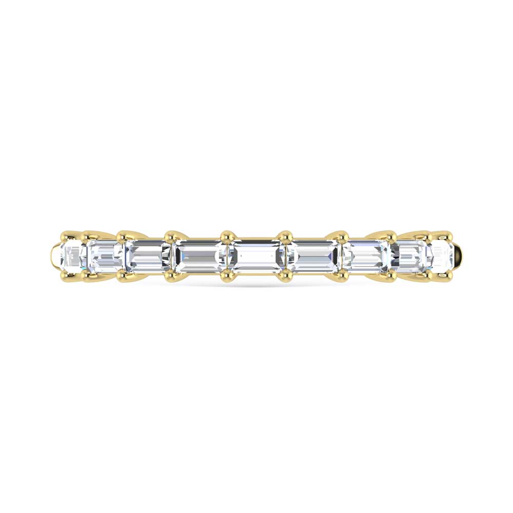 14K Yellow Gold Lab Grown Diamond 1/3 Ct.Tw. Shared Prong Set Straight Baguette Stackable Band