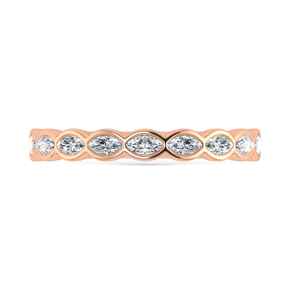 14K Rose Gold Lab Grown Diamond 1/3 Ct.Tw. Bezel Set Stackable Band