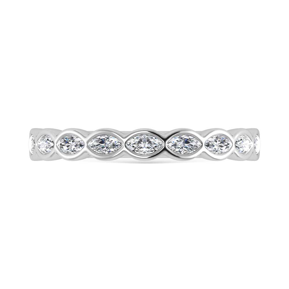 14K White Gold Lab Grown Diamond 1/3 Ct.Tw. Bezel Set Stackable Band