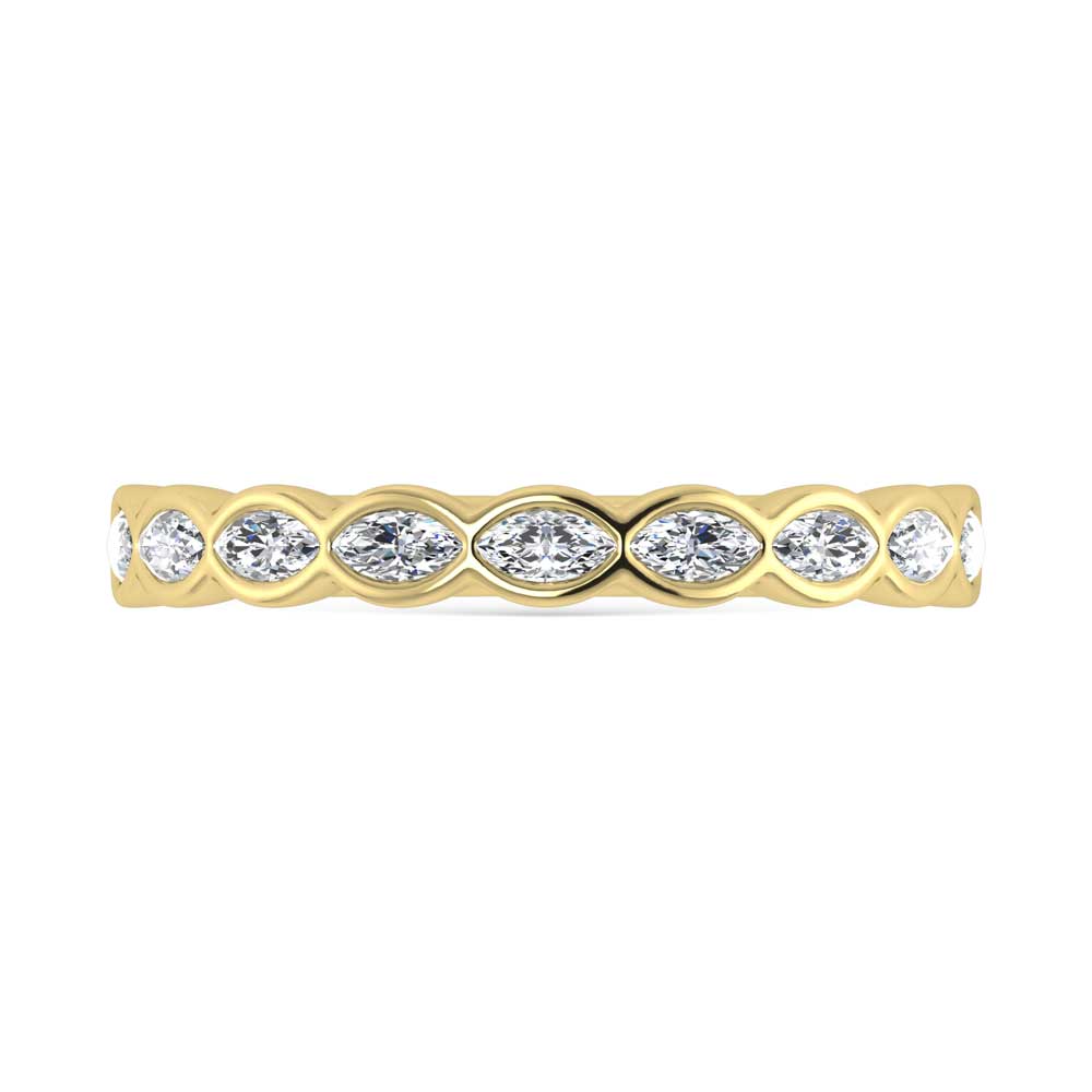 14K Yellow Gold Lab Grown Diamond 1/3 Ct.Tw. Bezel Set Stackable Band