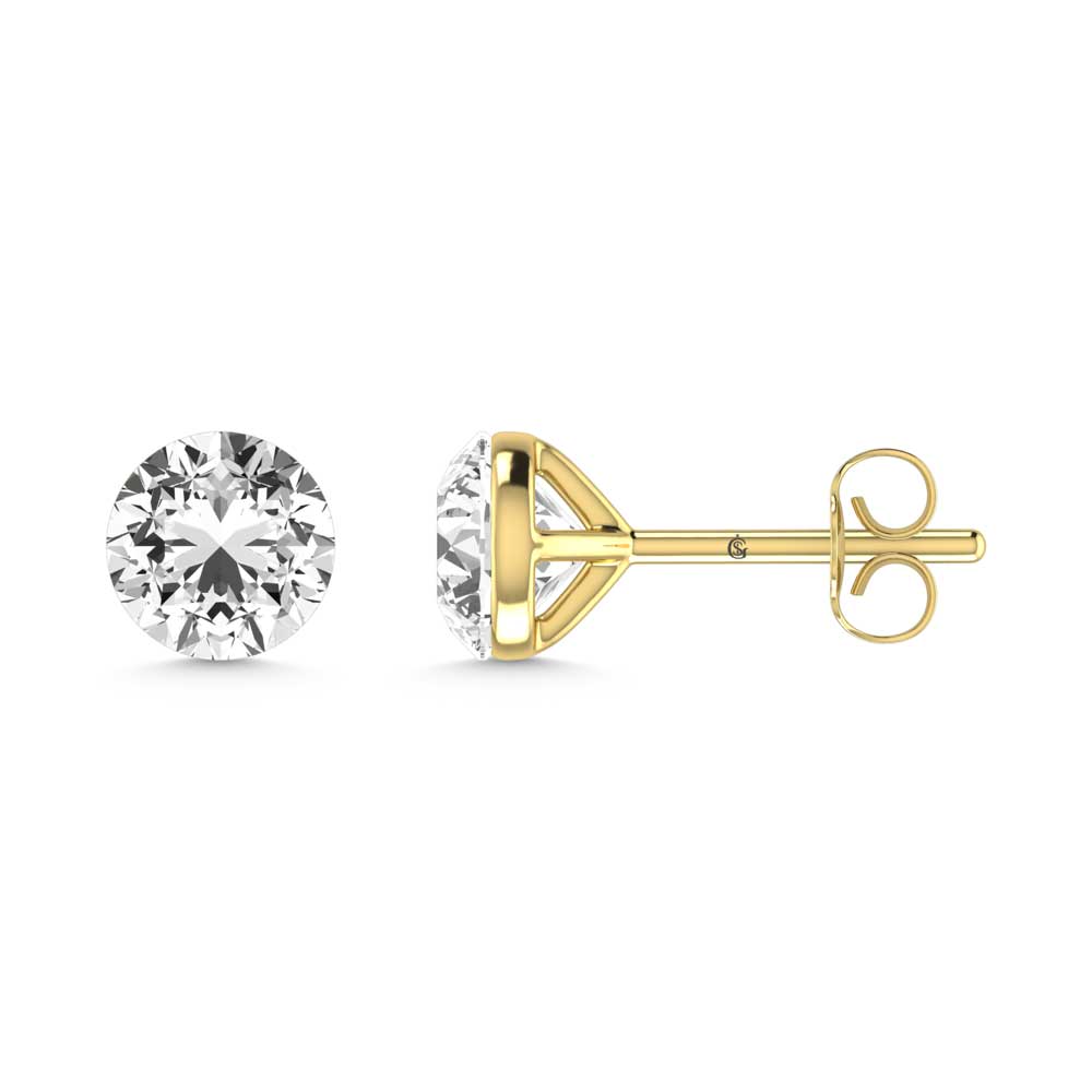 14K Yellow Gold  1 Ct.Tw. Lab Grown Diamond Stud Earrings