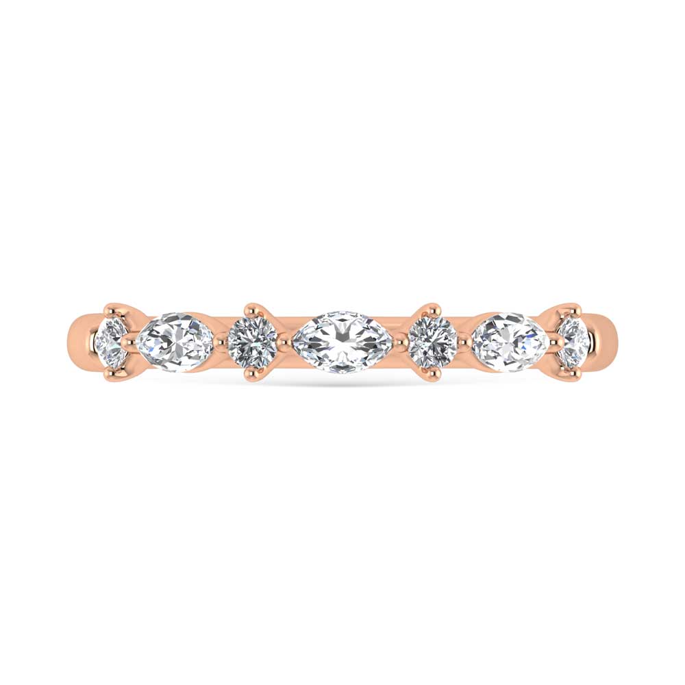 14K Rose Gold Lab Grown Diamond 1/4 Ct.Tw. Stackable Band