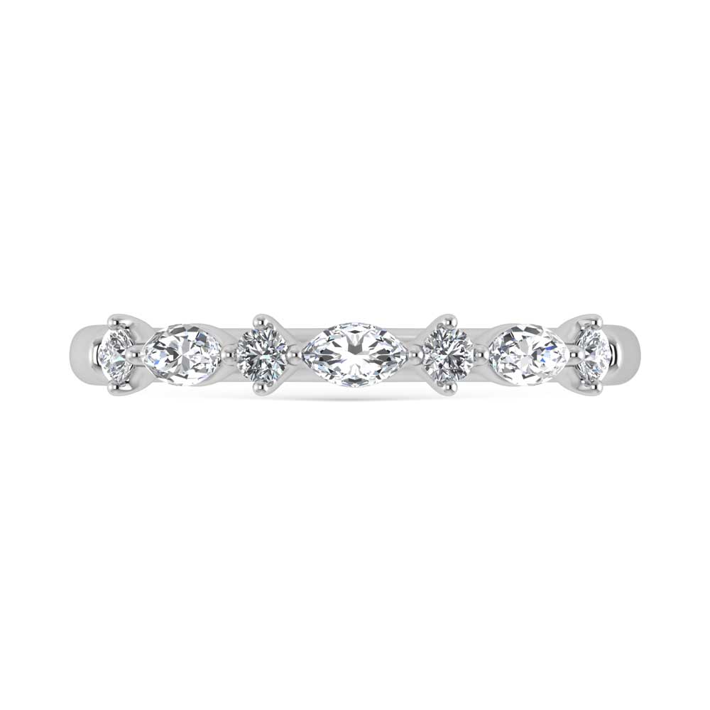 14K White Gold Lab Grown Diamond 1/4 Ct.Tw. Stackable Band