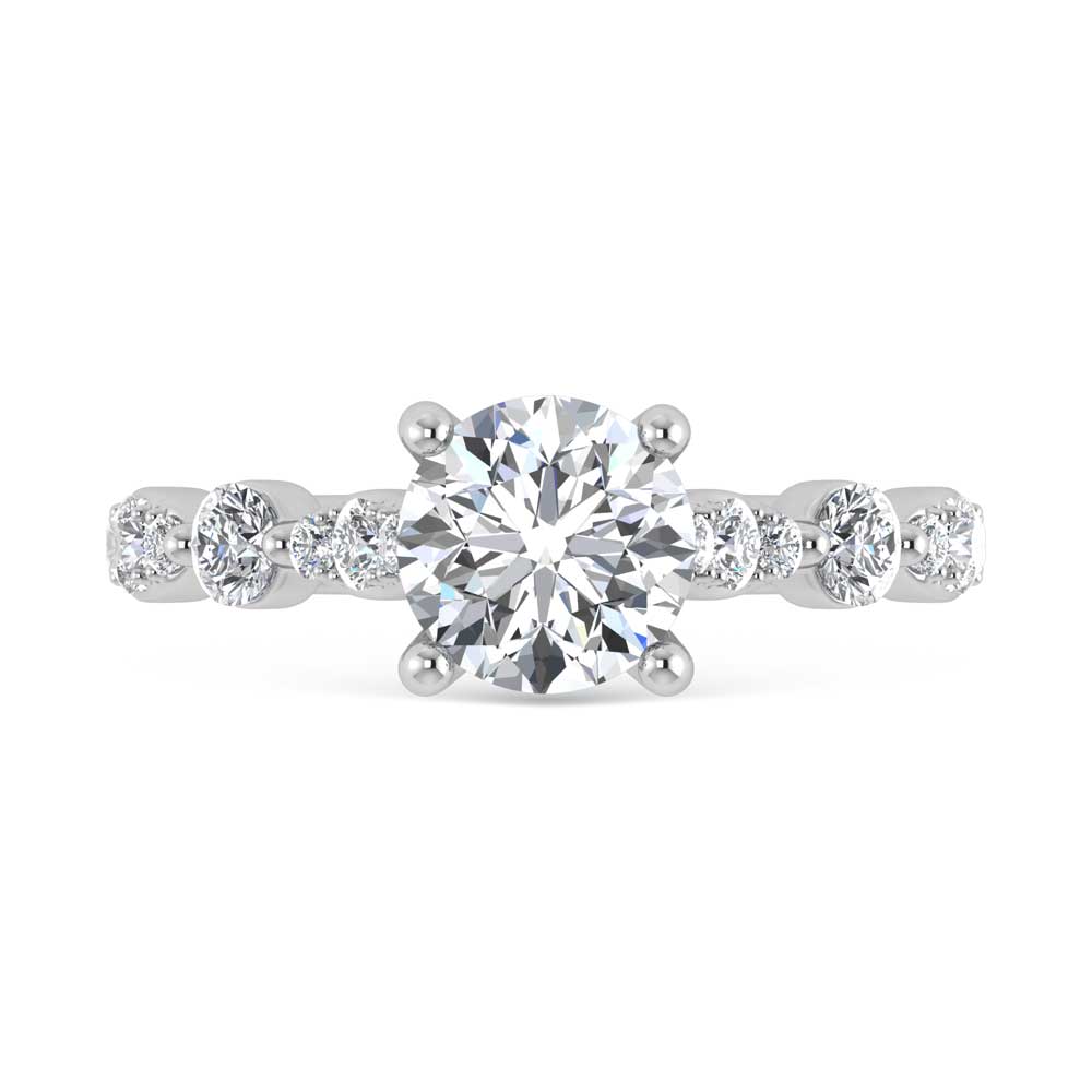 14K White Gold Lab Grown Diamond 2 1/2 Ct.Tw. Engagement Ring (Center Round 2ct)