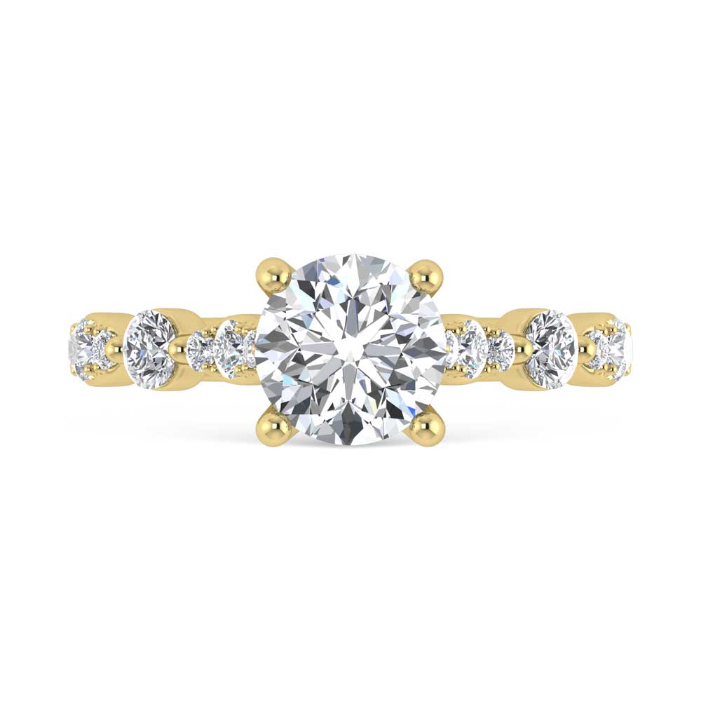 14K Yellow Gold Lab Grown Diamond 2 1/2 Ct.Tw. Engagement Ring (Center Round 2ct)