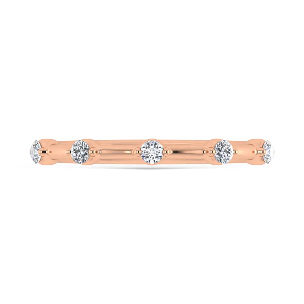 14K Rose Gold Lab Grown Diamond 1/8 Ct.Tw. Stackable Band