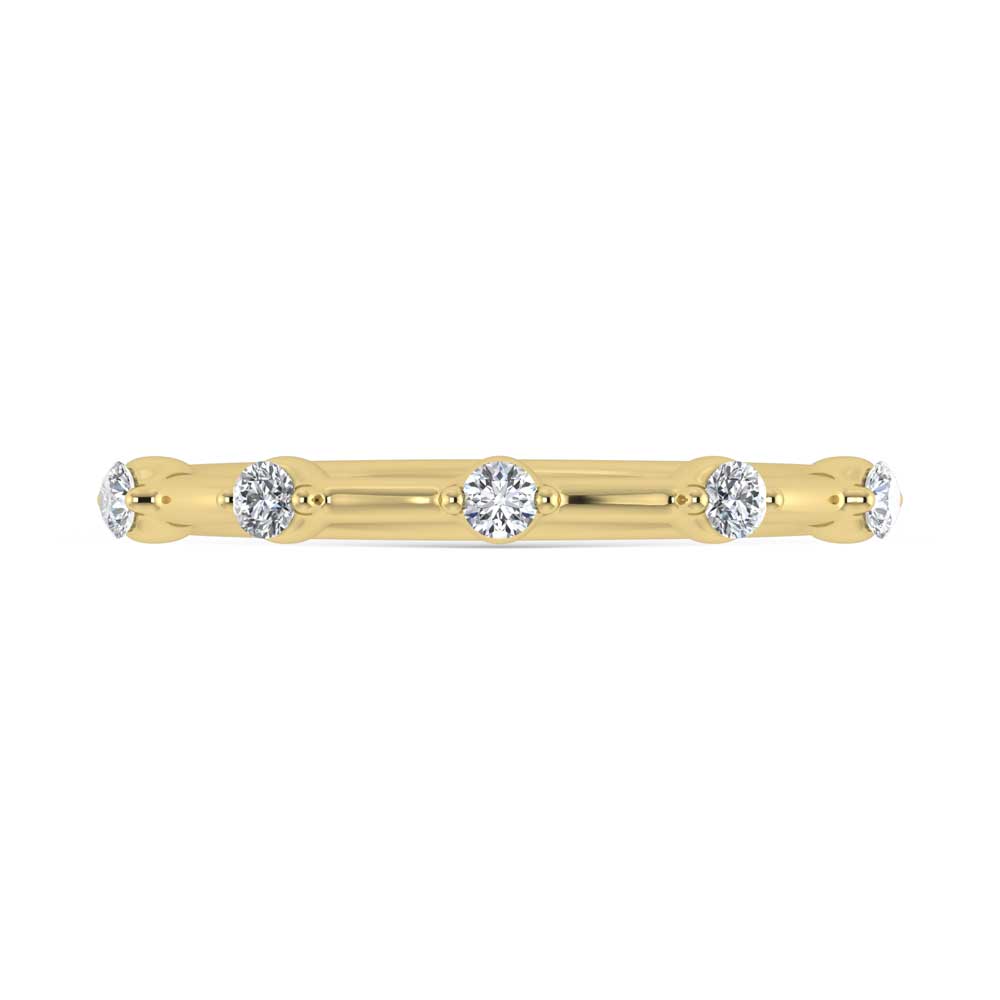 14K Yellow Gold Lab Grown Diamond 1/8 Ct.Tw. Stackable Band