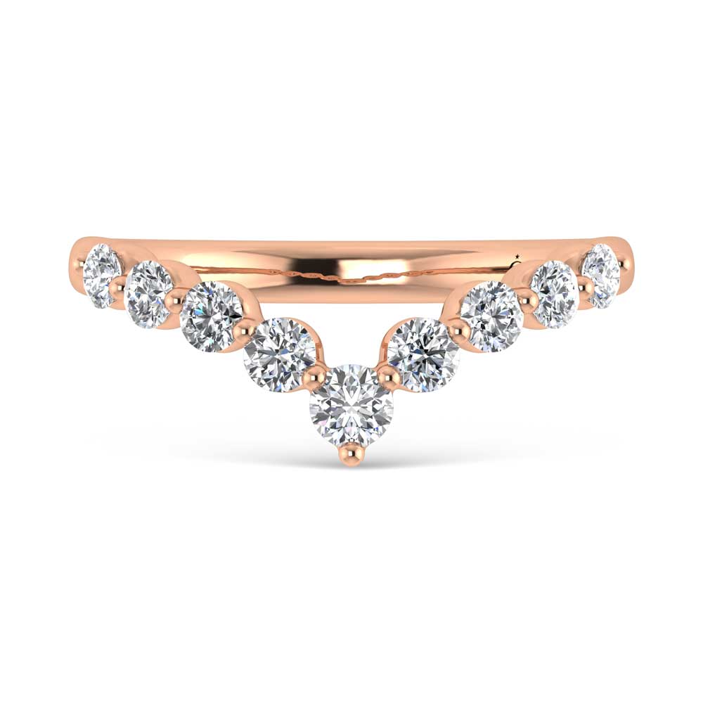 14K Rose Gold Lab Grown Diamond 3/8 Ct.Tw. Chevron Band