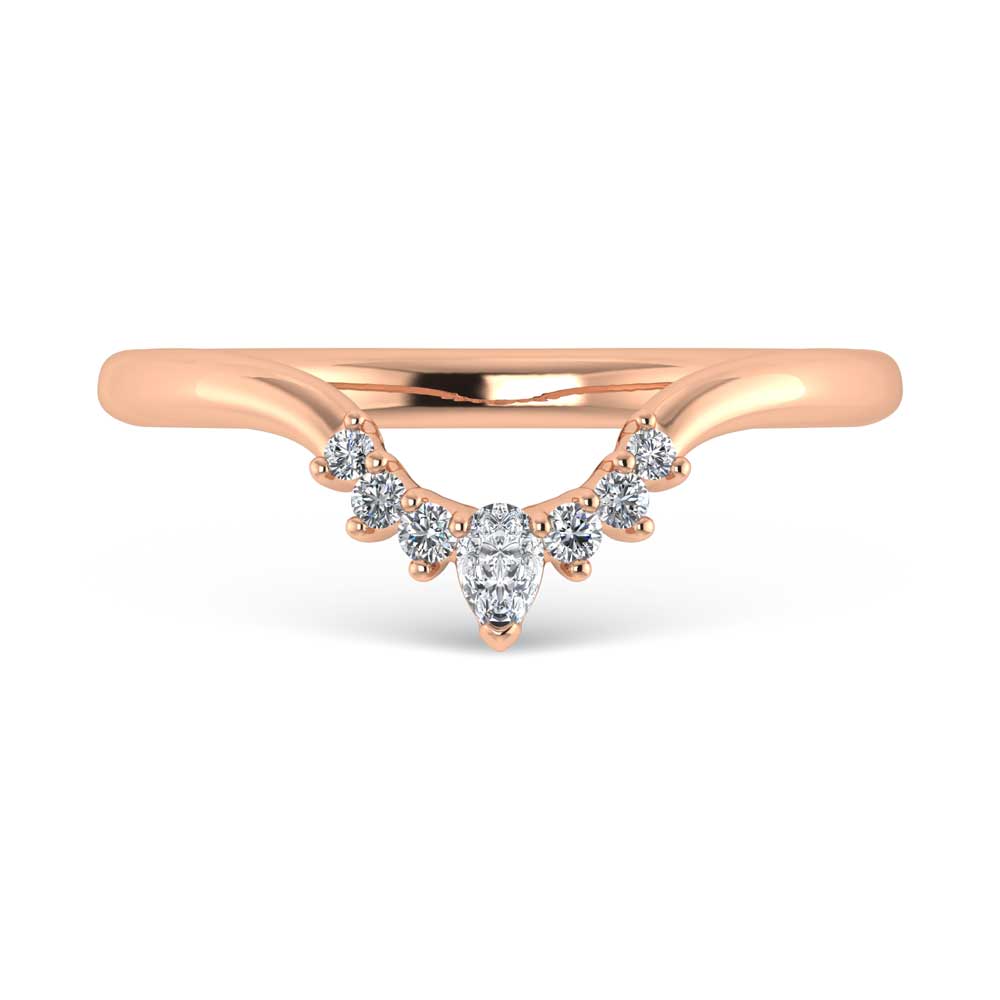 14K Rose Gold Lab Grown Diamond 1/10 Ct.Tw. Chevron Band