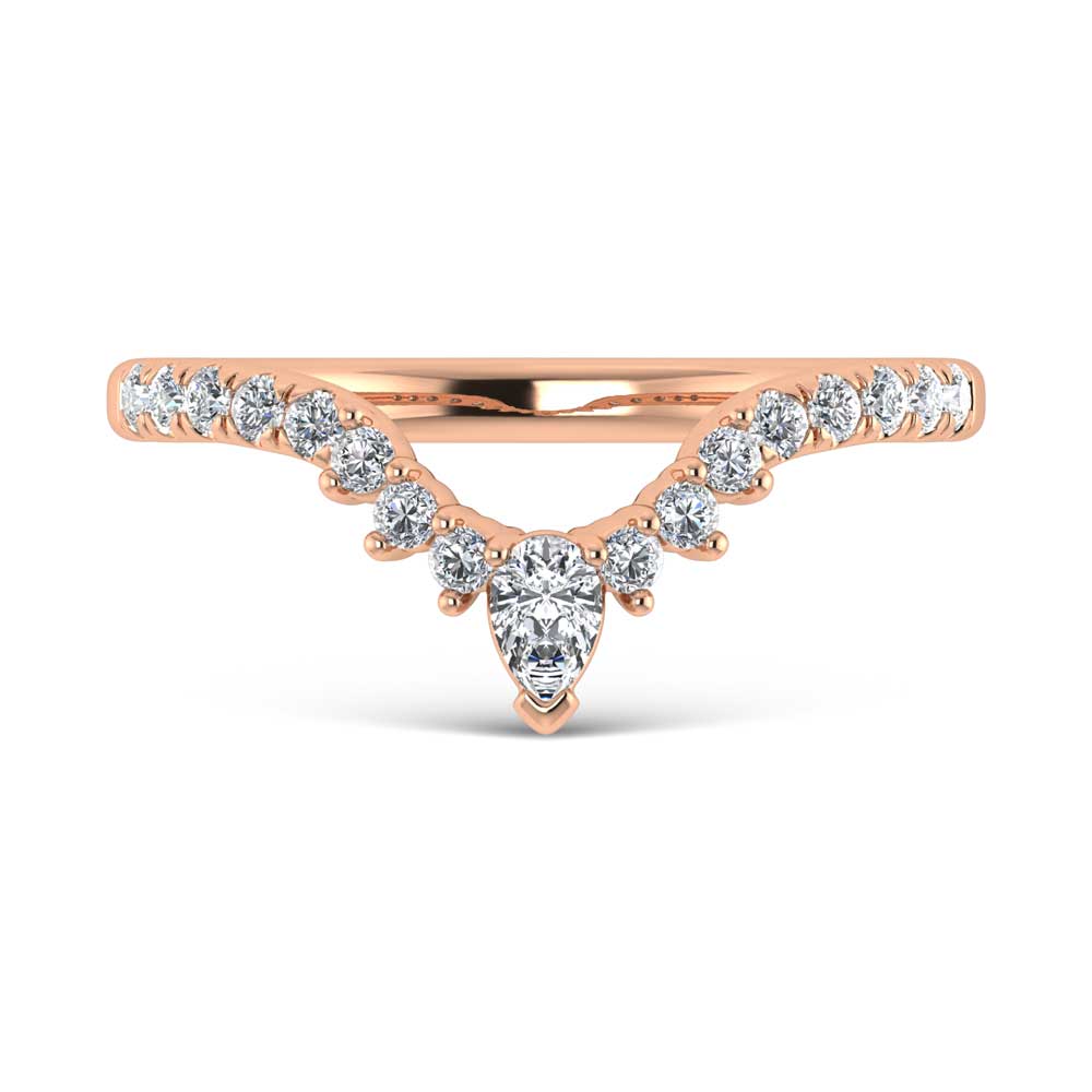 14K Rose Gold  1/3 Ct.Tw. Lab Grown Diamond Chevron Band