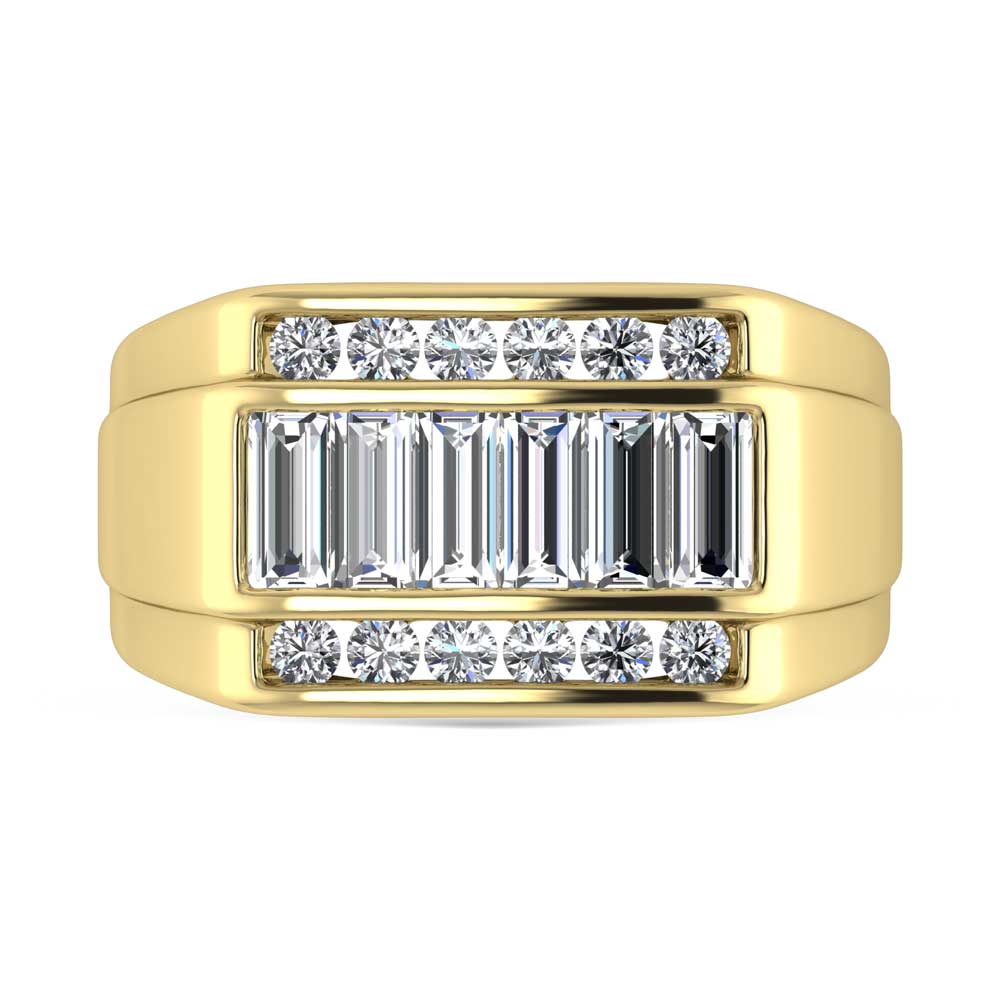 14K Yellow Gold Lab Grown Diamond 1 7/8 Ct.Tw.  Diamond Mens Ring