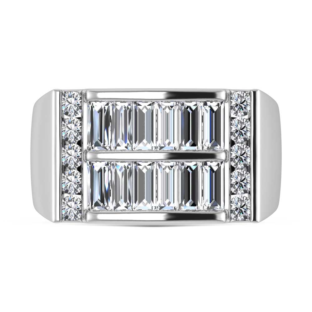 14K White Gold  1 5/8 Ct.Tw. Lab Grown Diamond Mens Ring