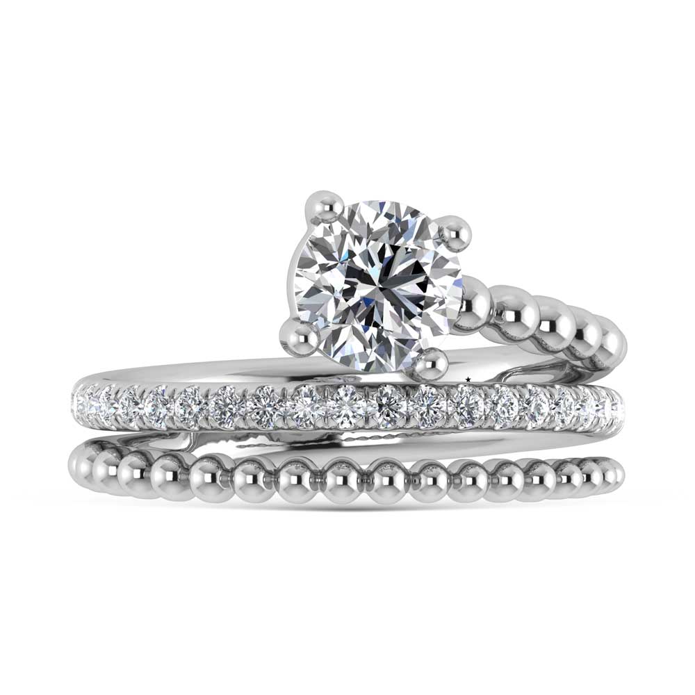 14K White Gold  1 1/4 Ct.Tw. Round Lab Grown Diamond Engagement Ring