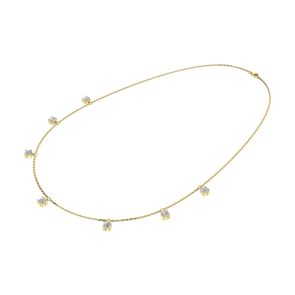 14K Yellow Gold Lab Grown Diamond 1 Ct.Tw. 7 Stone Necklace