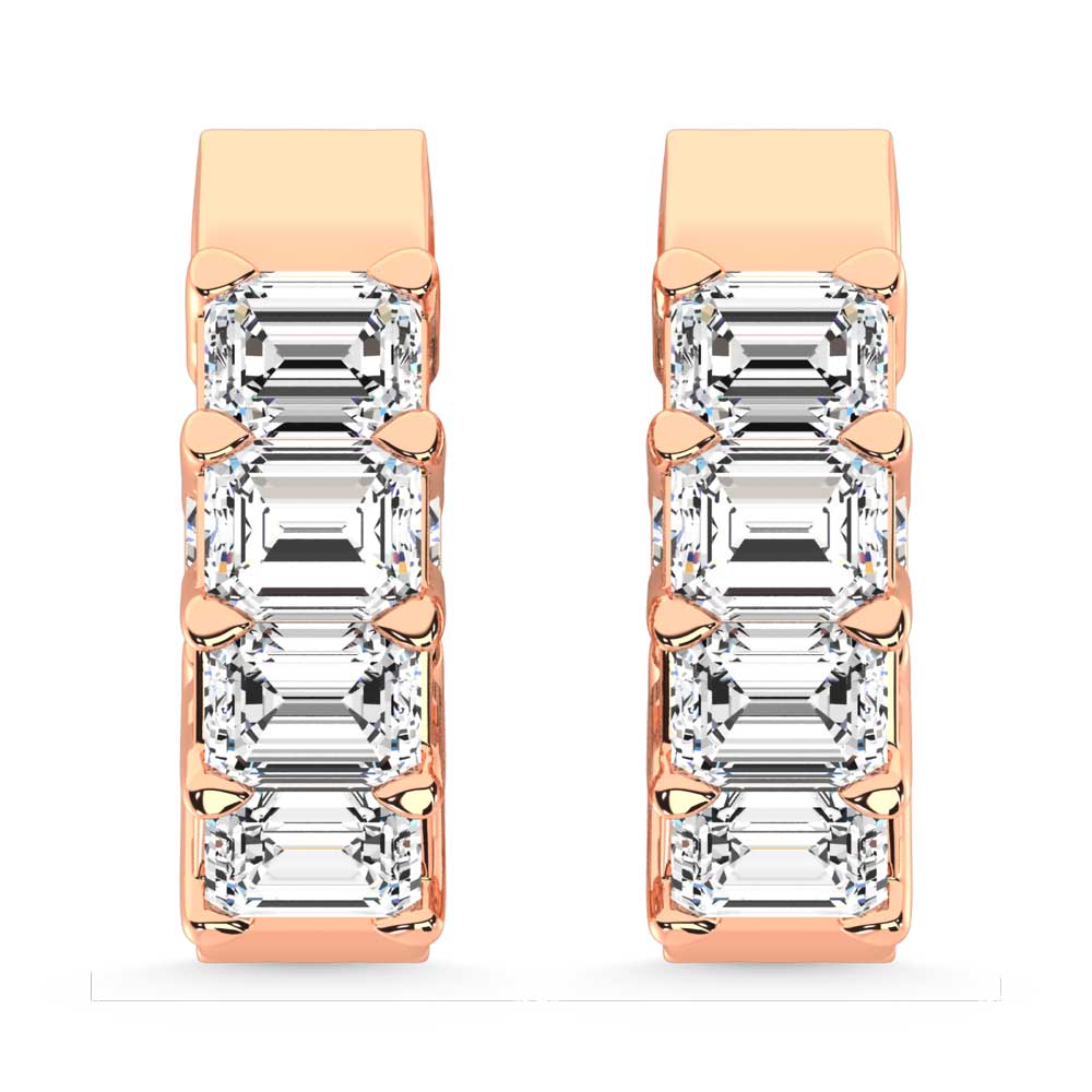 14K Rose Gold Lab Grown Diamond 2 Ct.Tw. Hoop Earrings