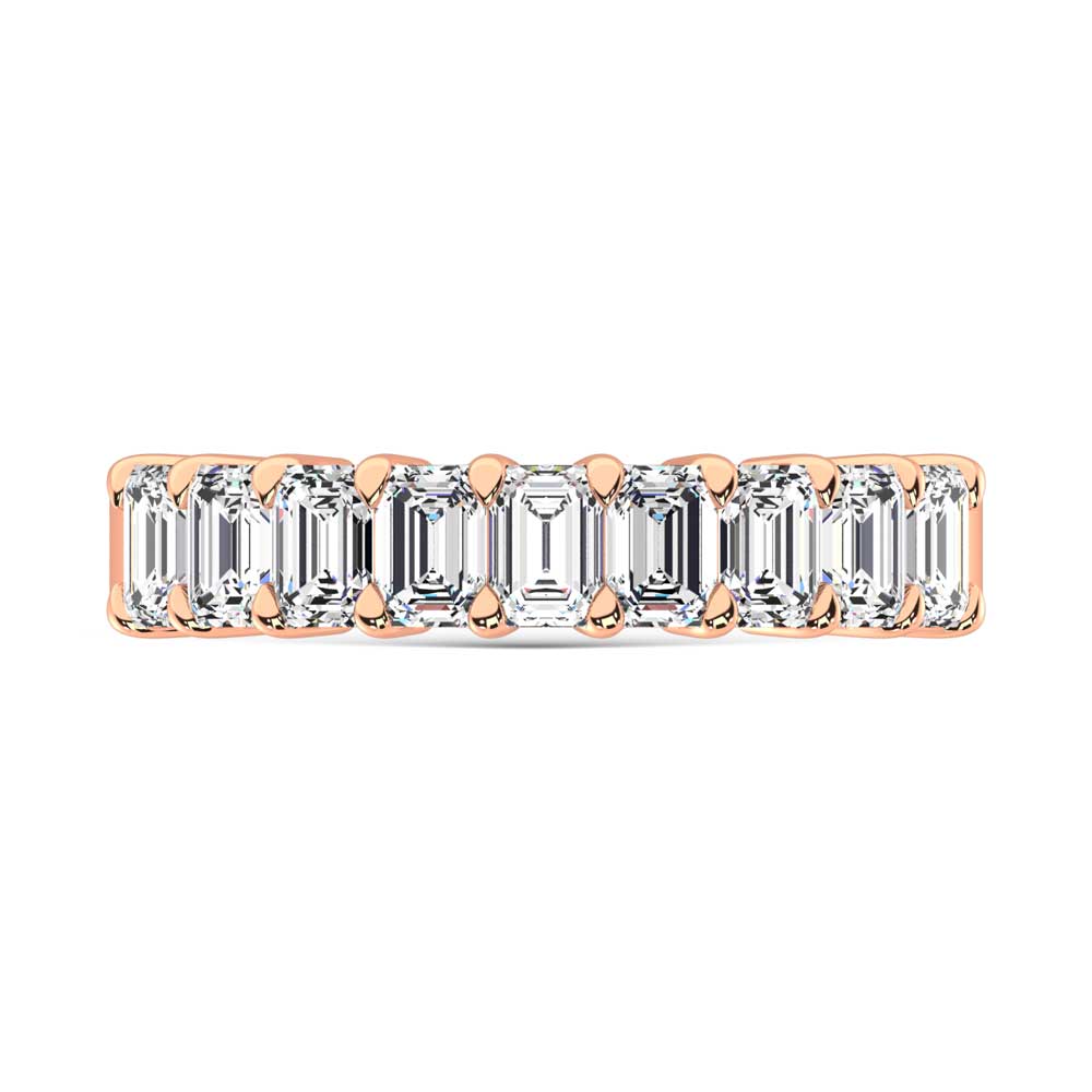 14K Rose Gold Lab Grown Diamond 2 Ct.Tw. Half Way Emerald Band