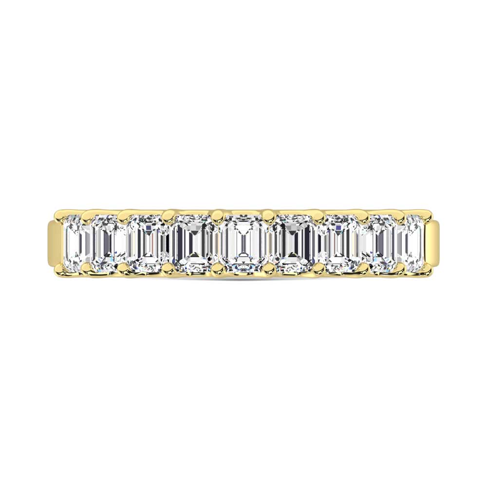 14K Yellow Gold Lab Grown Diamond 1 Ct.Tw. Half Way Emerald Band