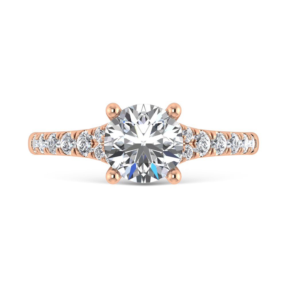 10K Rose Gold Lab Grown Diamond 1 1/4 Ct.Tw. Engagement Ring