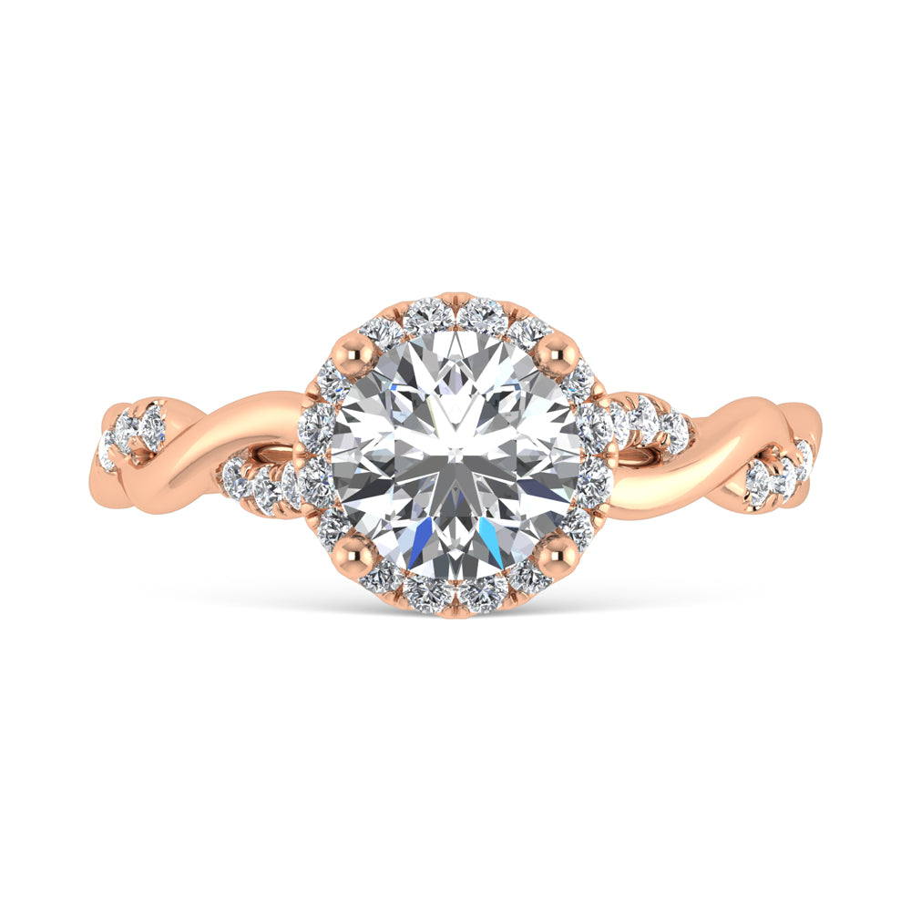 10K Rose Gold Lab Grown Diamond 1 1/4 Ct.Tw. Engagement Ring