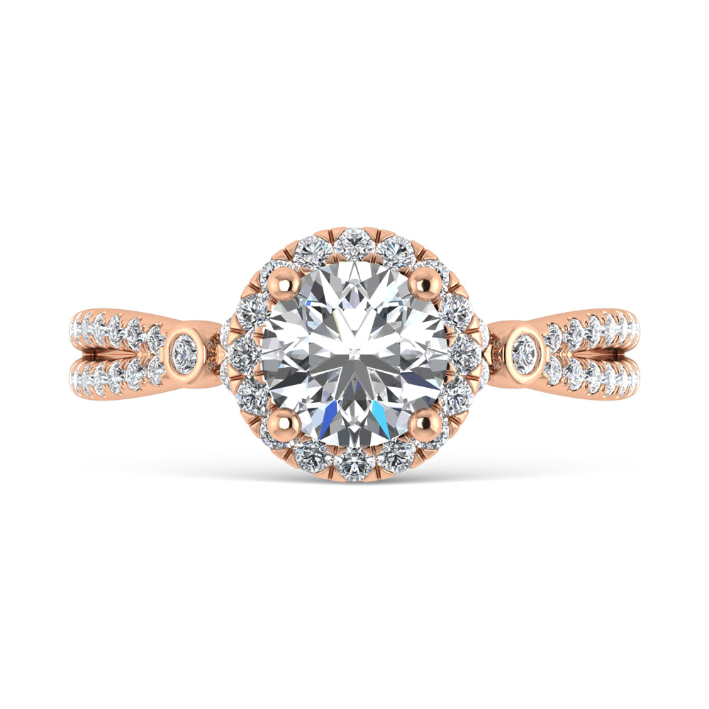 10K Rose Gold Lab Grown Diamond 1 1/4 Ct.Tw. Engagement Ring